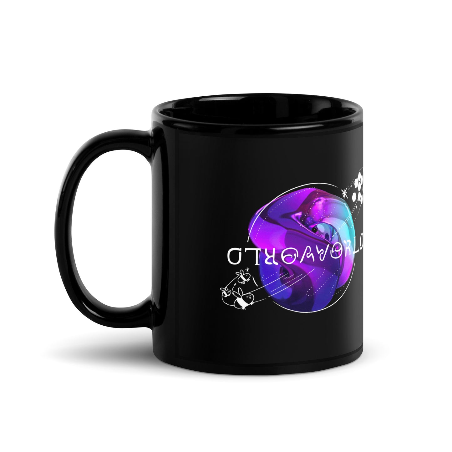 NEWBEES/OTHERWORLD Black Glossy Mug