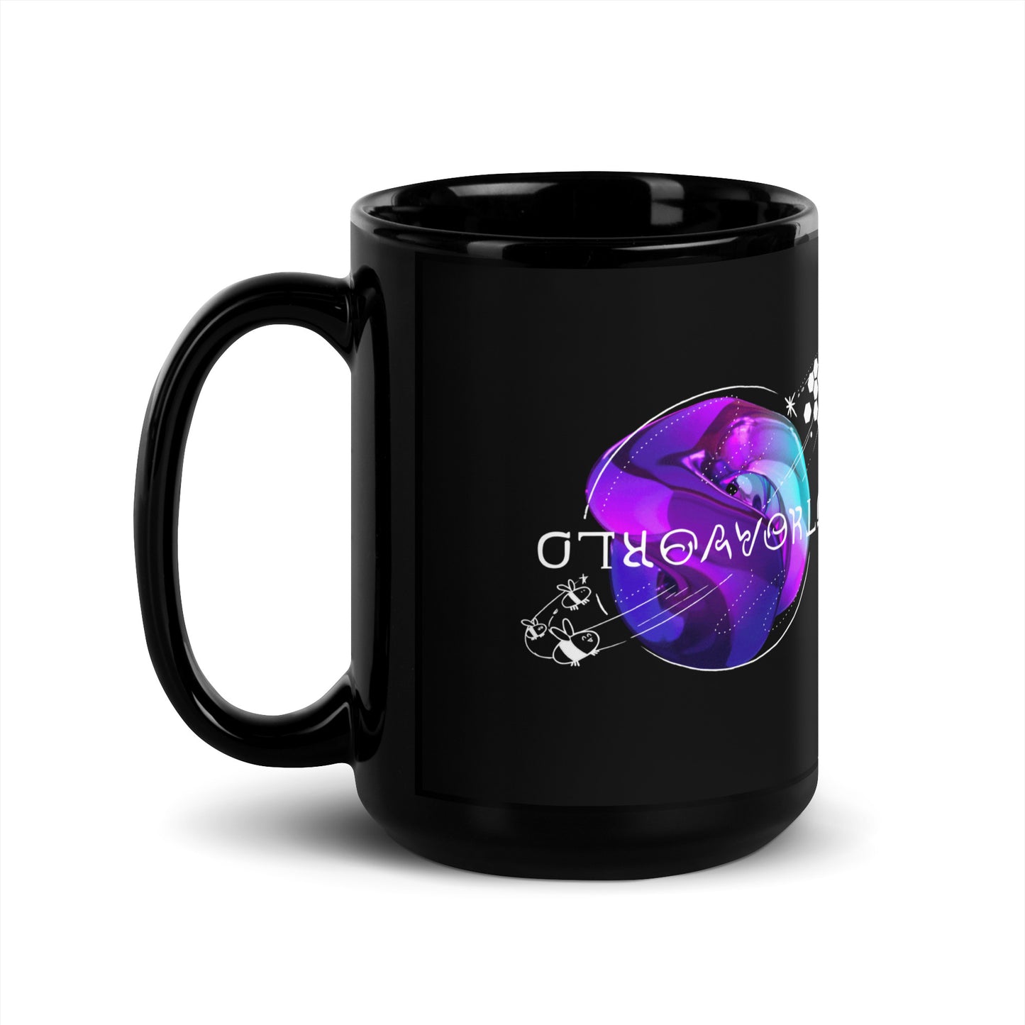 NEWBEES/OTHERWORLD Black Glossy Mug